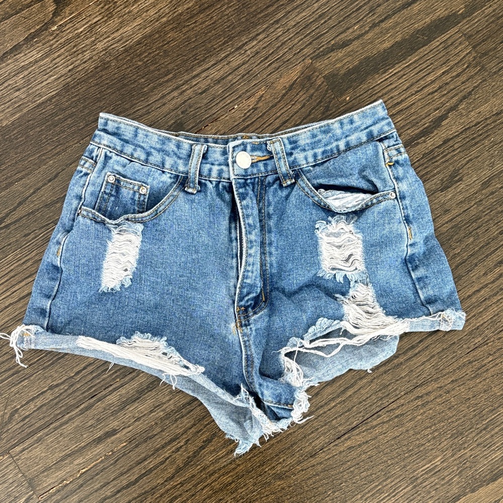 Distressed Denim Women Shorts- size 25